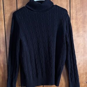 St. John's Bay Men's Classic Black Turtleneck Sweater